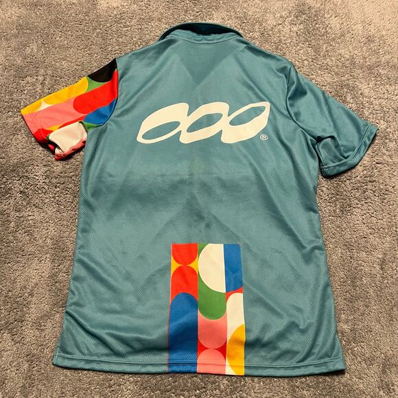 Podiumwear Shirt Adult Medium Snap Polo Performance Cycle Colorful - Picture 2 of 5